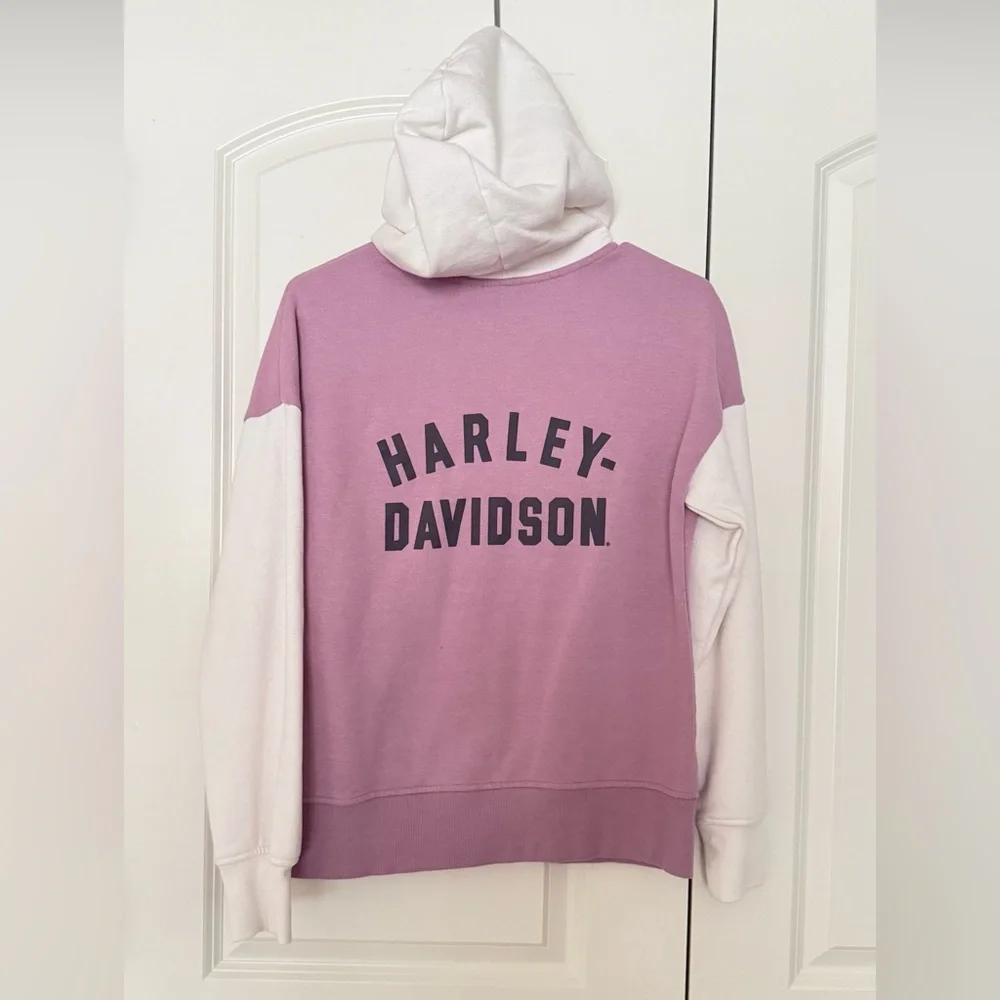 Harley-Davidson Purple and White Color block Full-Zip Hoodie - Picture 3 of 3